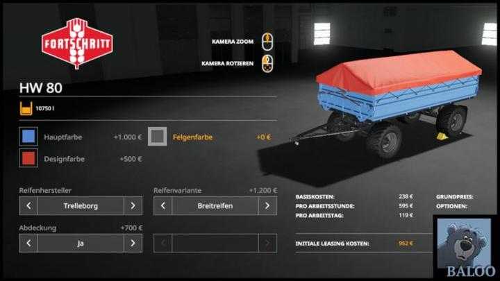 FS19 – Hw80 With Color Choice And More V1