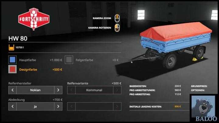 FS19 – Hw80 With Color Choice And More V1