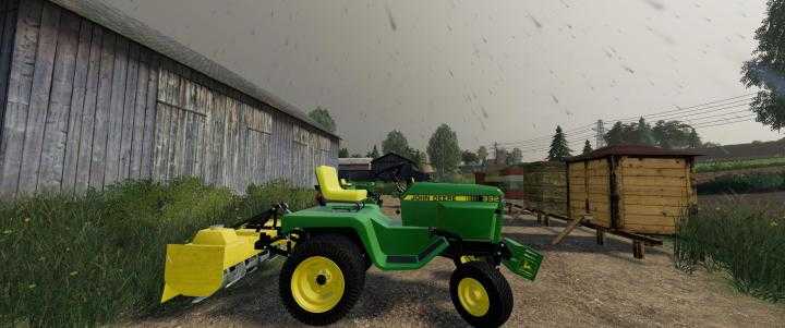 FS19 – John Deere 332 Lawn Tractor With Lawn Mower And Garden V2