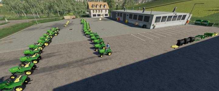 FS19 – John Deere 332 Lawn Tractor With Lawn Mower And Garden V2