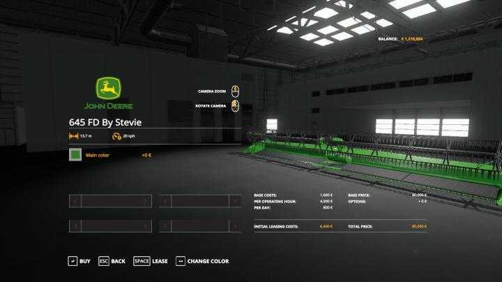 FS19 – John Deere 645Fd-618C Cutter + Kroeger Taw30