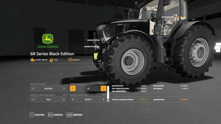 FS19 – John Deere 6R Black Edition V1.0.0.9