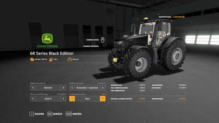 FS19 – John Deere 6R Black Edition V1.0.0.9