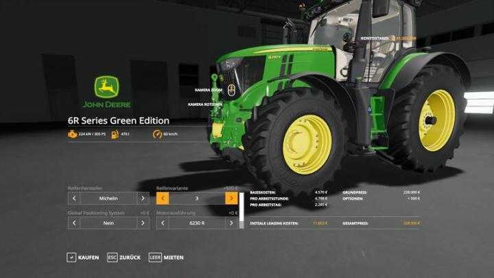 FS19 – John Deere 6R Green Edition V1.0.0.8