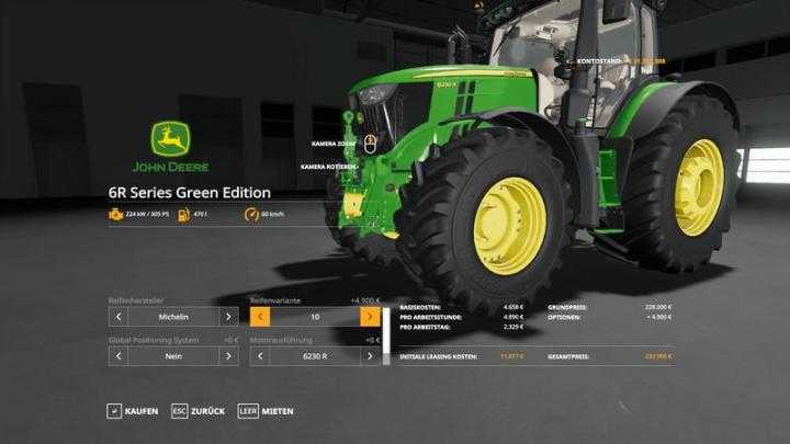 FS19 – John Deere 6R Green Edition V1.0.0.8