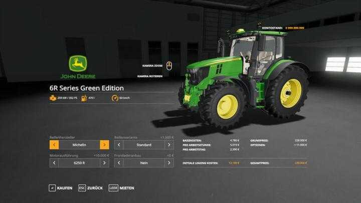 FS19 – John Deere 6R Green Edition V1.0.0.8