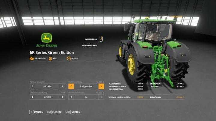 FS19 – John Deere 6R Green Edition V1.0.0.8