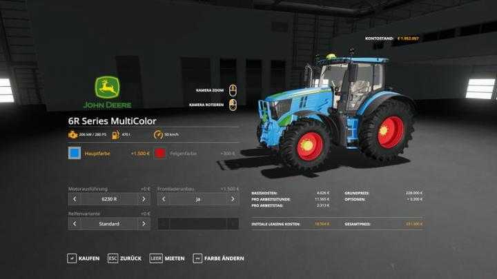 FS19 – John Deere 6R – Multicolor V1