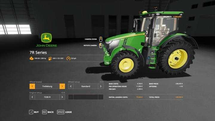 FS19 – John Deere 7R With Seatcam V1