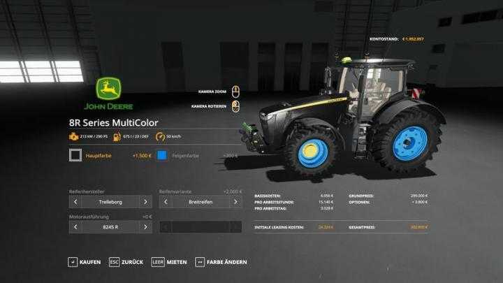 FS19 – John Deere 8R – Multicolor V1