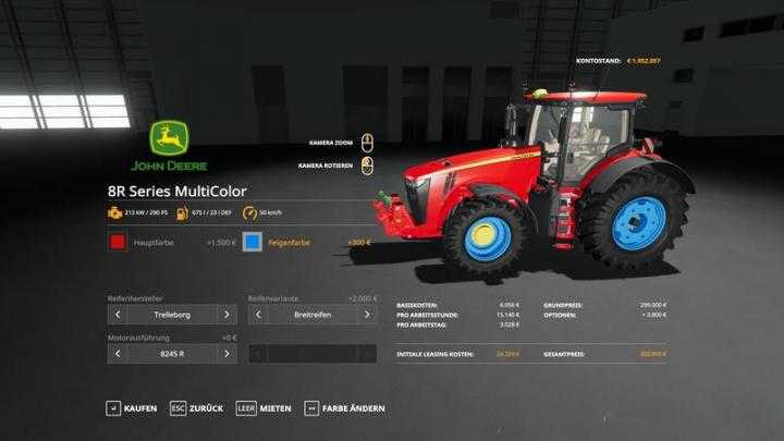 FS19 – John Deere 8R – Multicolor V1