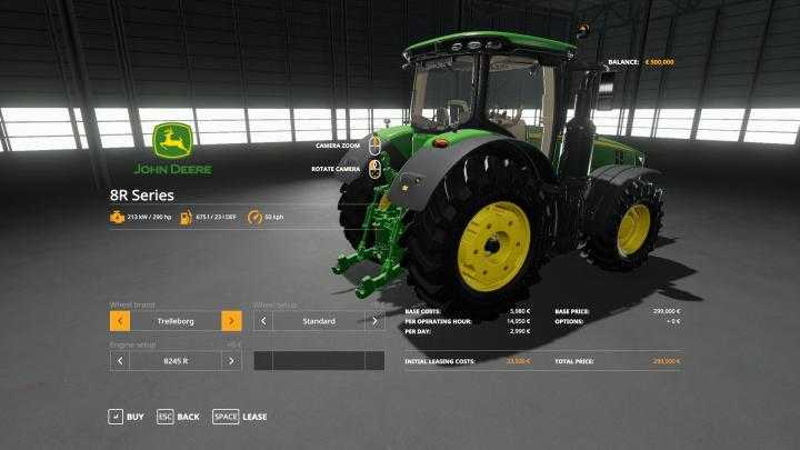 FS19 – John Deere 8R With Seatcam V1