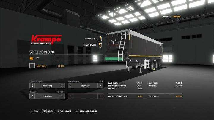 FS19 – Krampe Sb3060 With Trailer Hitch V1.1