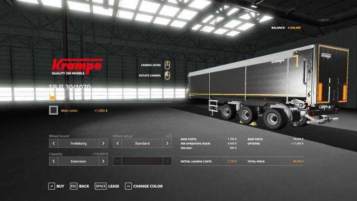 FS19 – Krampe Sb3060 With Trailer Hitch V1.1