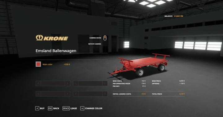 FS19 – Krone Emsland Ballen Wagon V1