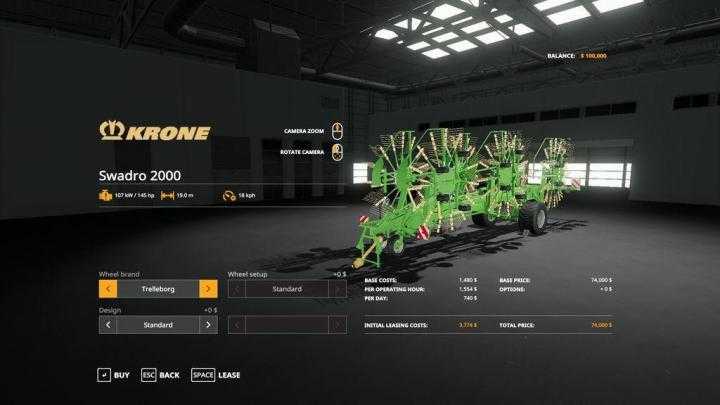 FS19 – Krone Swadro 2000 V1.1