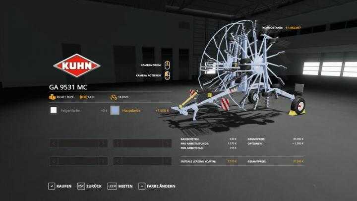 FS19 – Kuhn Ga9531 – Multicolor V1