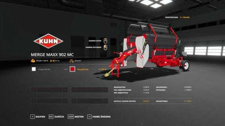 FS19 – Kuhn Mergemaxx902 – Multicolor V1