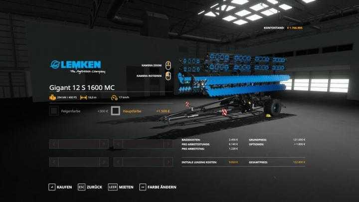 FS19 – Lemken Heliodor12S – Multicolor V1