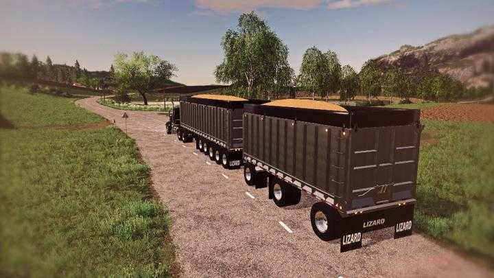 FS19 – Lizard End Dump Bulk Trailer + Pup Trailer V1