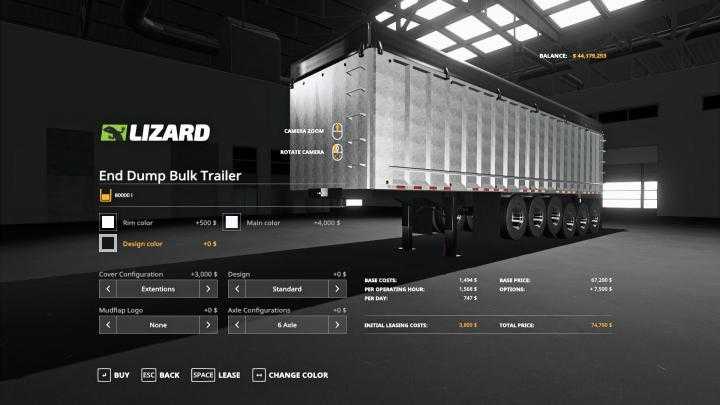 FS19 – Lizard End Dump Bulk Trailer + Pup Trailer V1.1