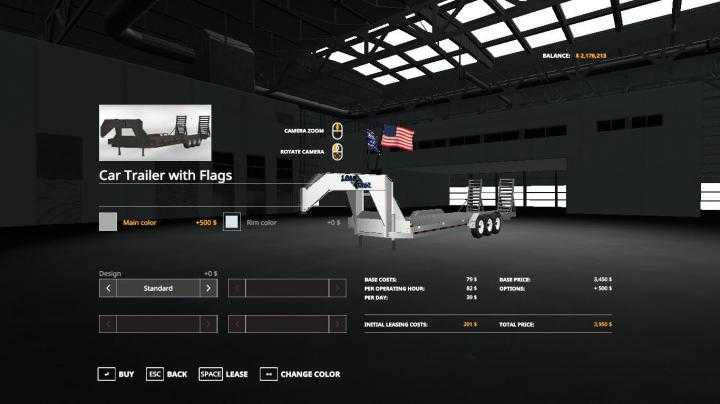 FS19 – Loadtrail Triaxl Wth Flags V1