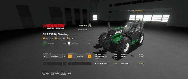 FS19 – Manitou Mlt 737 By Gamling V1