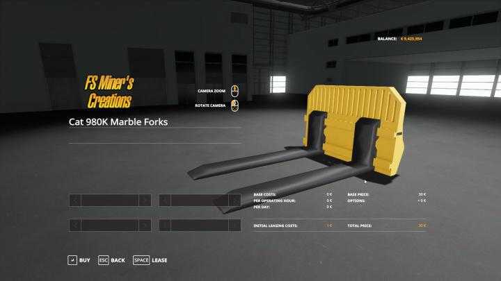 FS19 – Marble Hd Forks For Cat 980K V0.5