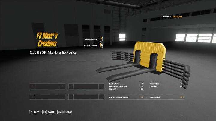 FS19 – Marble Hd Forks With Extension For Cat 980K V0.5