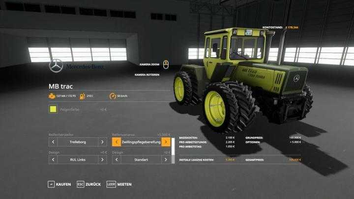 FS19 – Mb Trac 1300 – 1800 V1.4.0.1 Beta