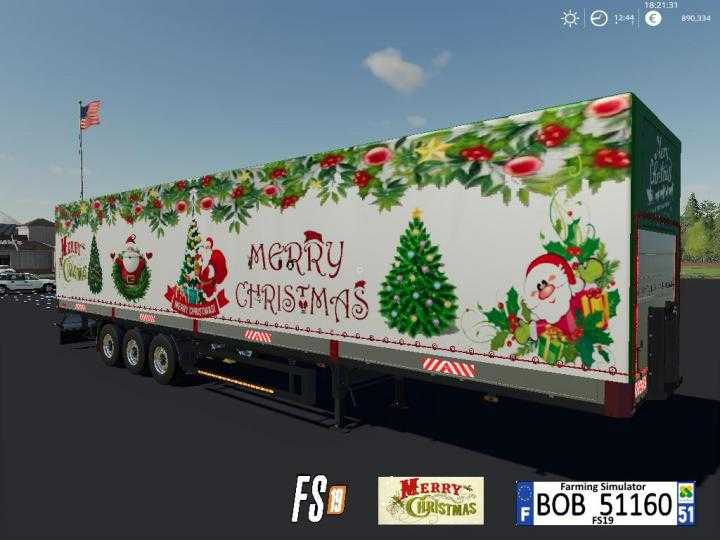 FS19 – Merry Christmas Trailer V1