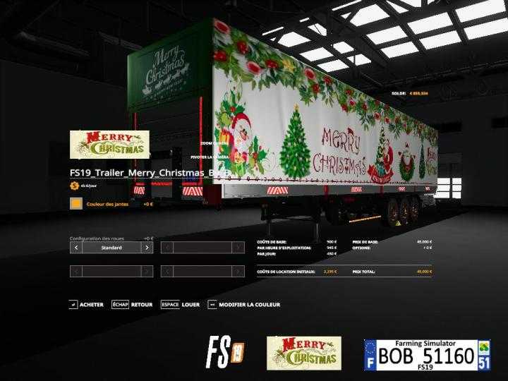 FS19 – Merry Christmas Trailer V1