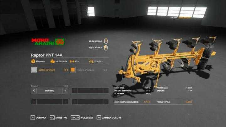 FS19 – Moro Raptor Exa Trv Qwv Pnt Series V1