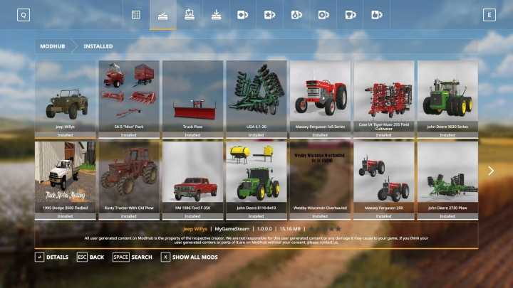 My Mod List V2.0 FS19