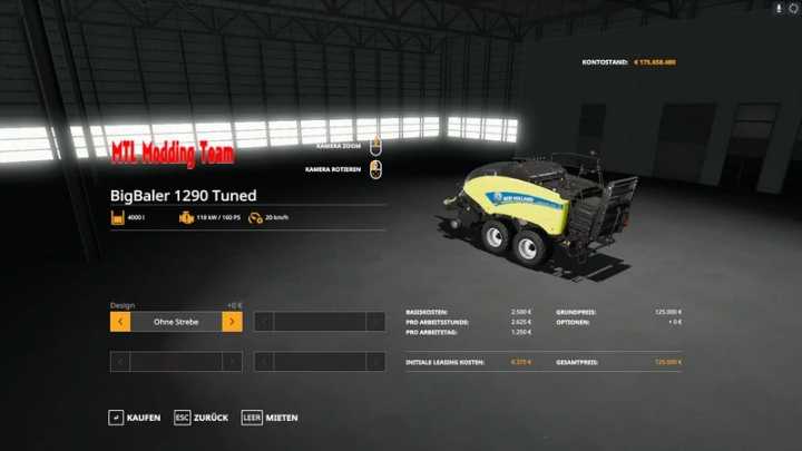 New Holland Bigbaler 1290 Tuned V9.0 FS19