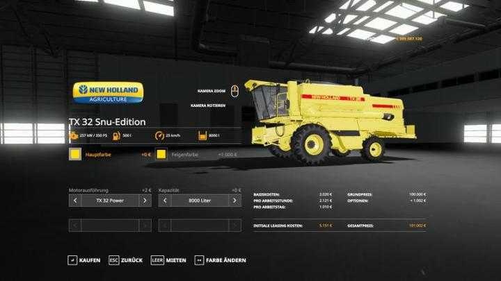 FS19 – New Holland Tx32 Snuedition V1