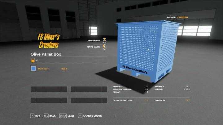 FS19 – Pallet Box For Olives V0.5