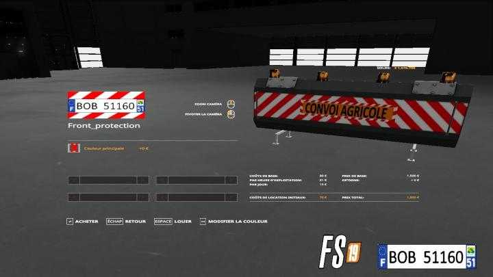 FS19 – Plaque Frontal 2 V2.5