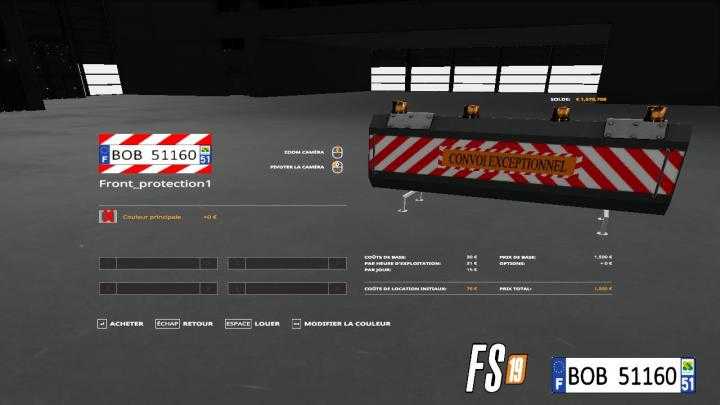 FS19 – Plaque Frontal 2 V2.5