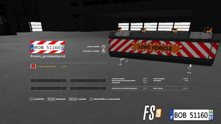 FS19 – Plaque Frontal 2 V2.5