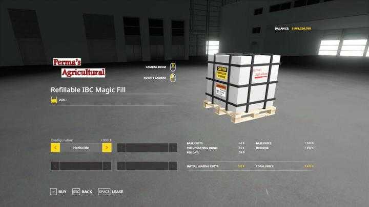 FS19 – Refillable Ibc Tank Magic Fill V1.1