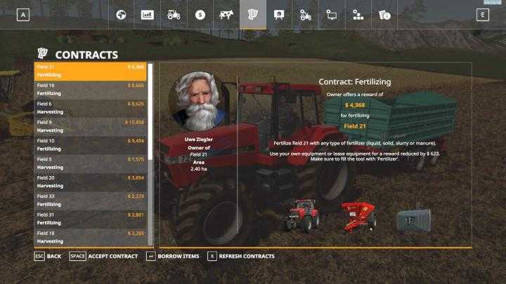 FS19 – Refresh Contracts V1.0.0.1