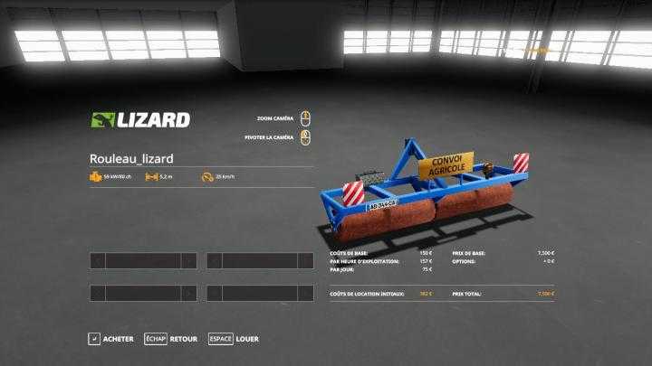 FS19 – Rouleau Lizard V3