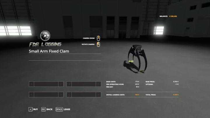 FS19 – Small Arm Fixed Clam V1