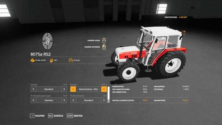 FS19 – Steyr 8075 Rs2 Basic Version V1.2