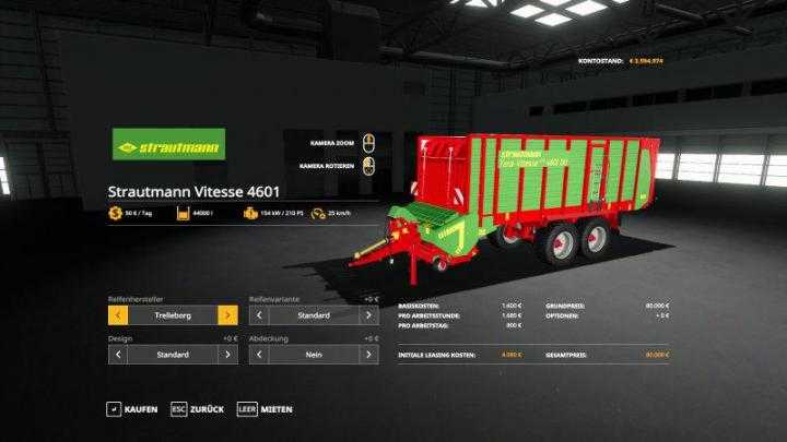 FS19 – Strautmann Teravitesse 4601 Trailer V1