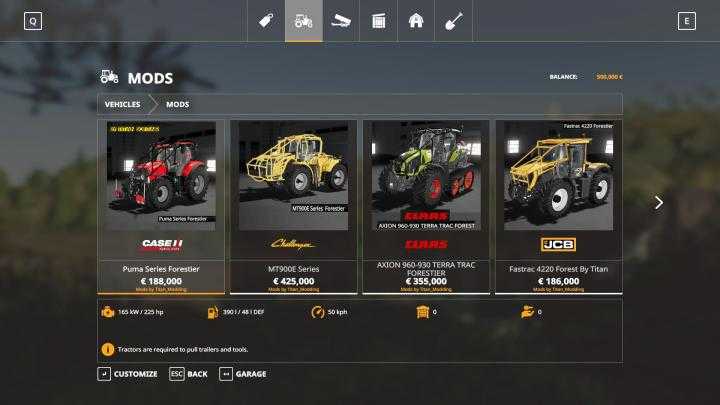 FS19 – Tracteurs Forestier Pack V1