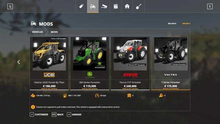 FS19 – Tracteurs Forestier Pack V1