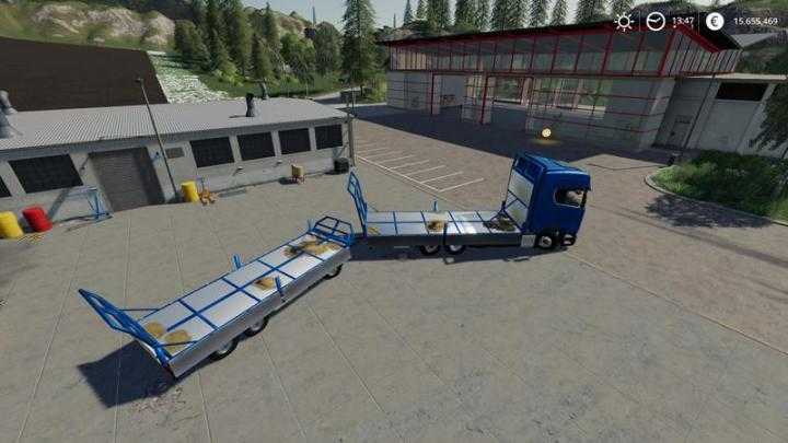 FS19 – Trailer 3 Axle With Platform For Scania S580 Truck V1.1