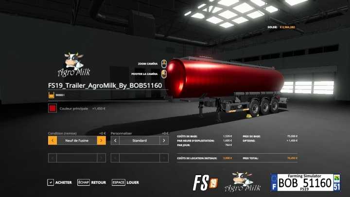 Trailer Agromilk V1.0 FS19